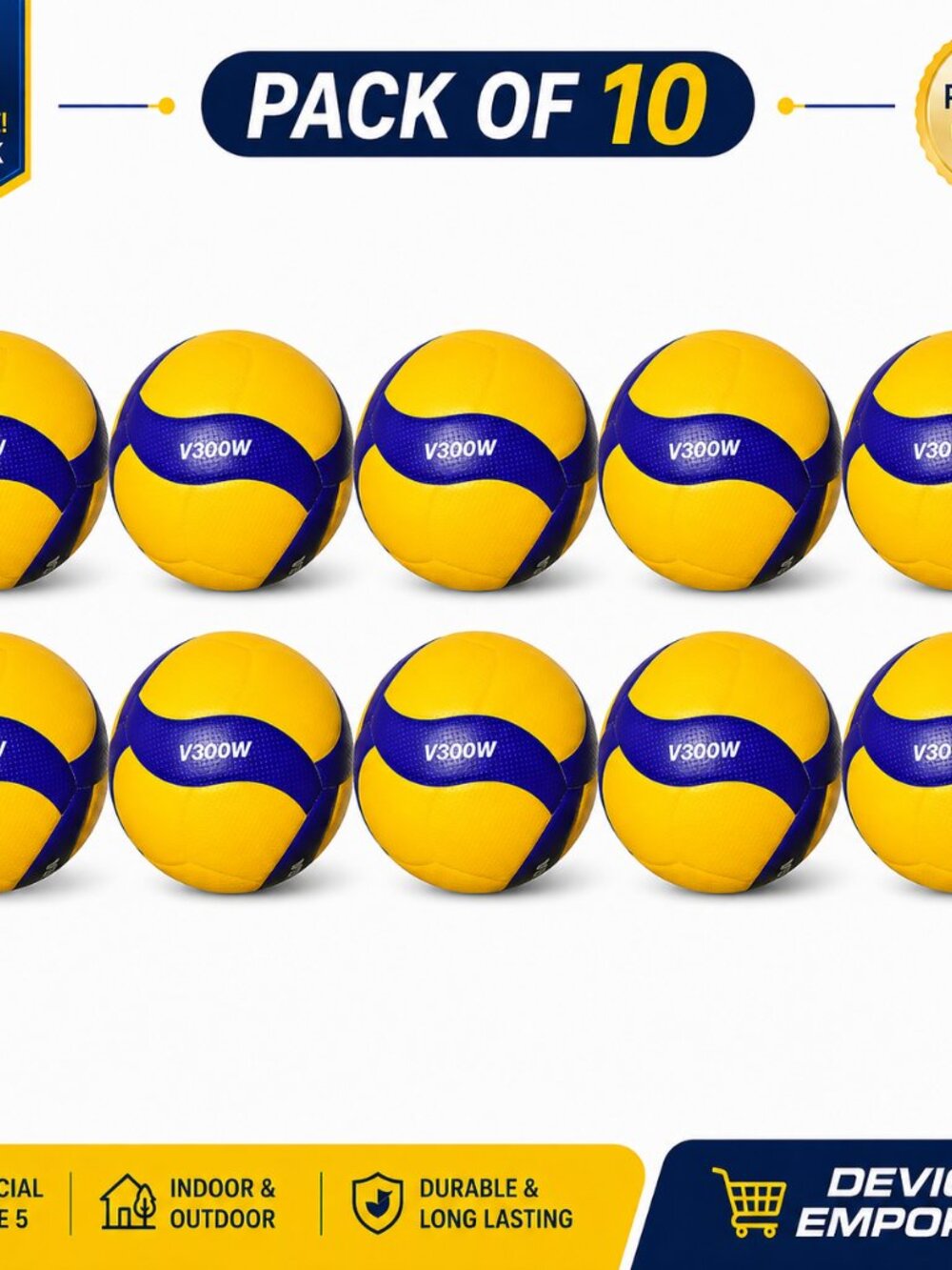 Mikasa V300W Volleyball Ball Professional Volleyball Ball Size 5 pack of 10